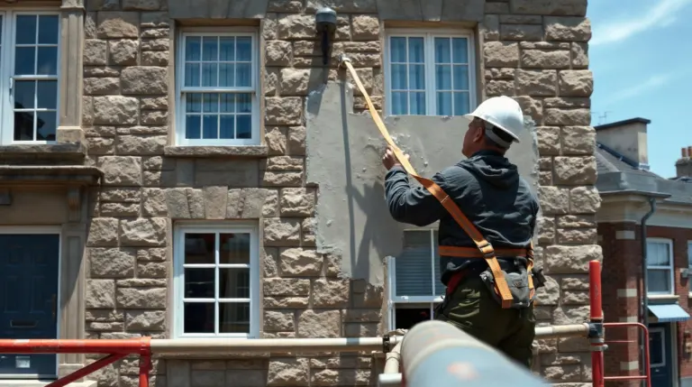 Façade d'immeuble en cours de ravalement